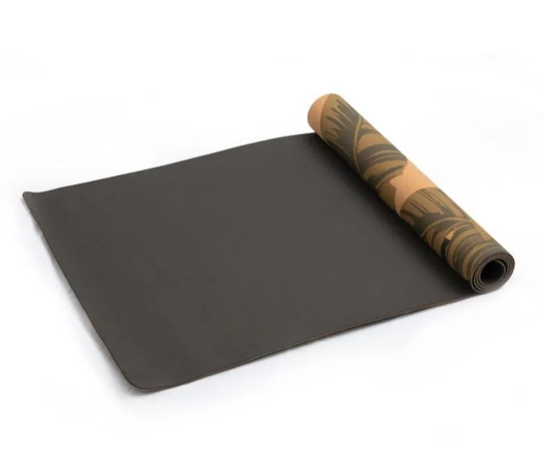 Kvalitní rostlinný vzor Cork TPE Yoga Mat