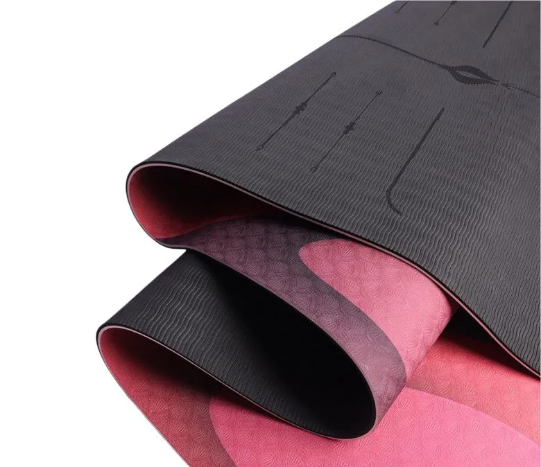 Oboustranná laserem potištěná podložka na jógu 6 mm