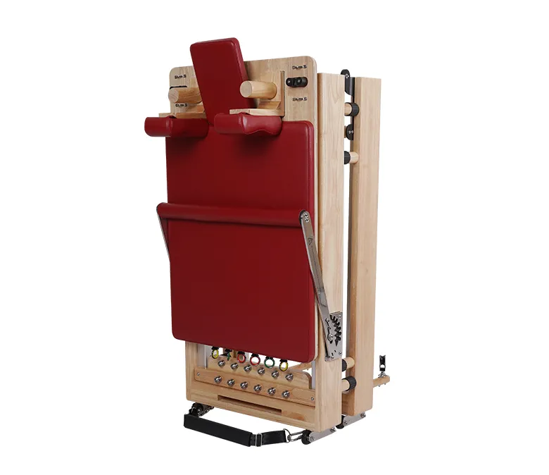 Přenosný reformovací stroj na pilates bez spojů skládací dubové dřevo