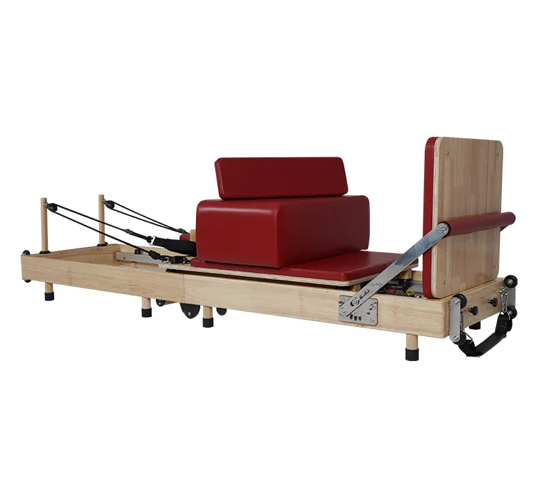Přenosný reformovací stroj na pilates bez spojů skládací dubové dřevo